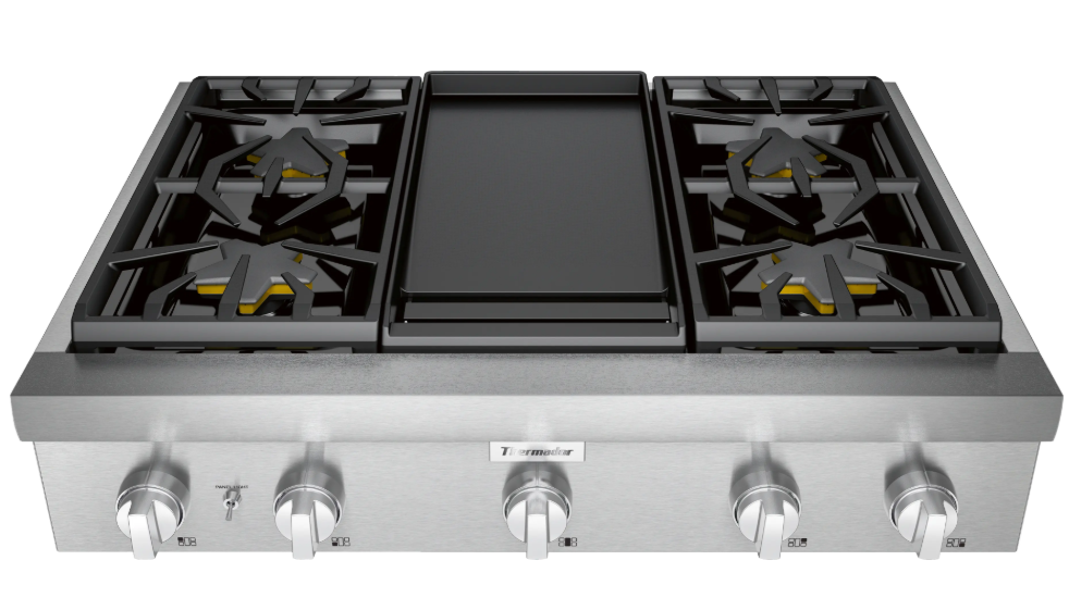 Thermador-Pro Rangetop 36" 4 Brnr Griddle