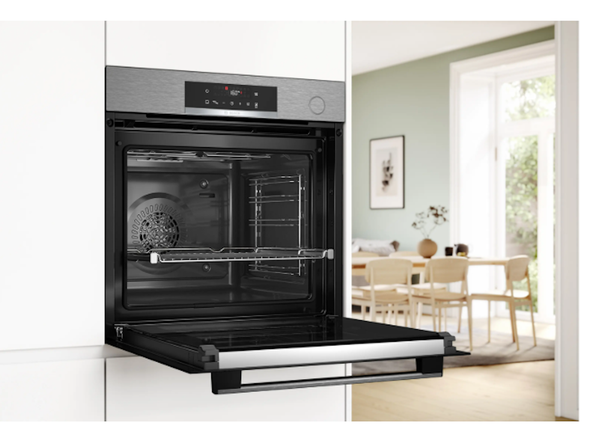Bosch-Serie 4, Horno Con Vapor, 60 X 60Cm, Acero Inoxidable, Air Fryer, Auto Limpieza Con Agua, 15 Recetas Pre-Programadas