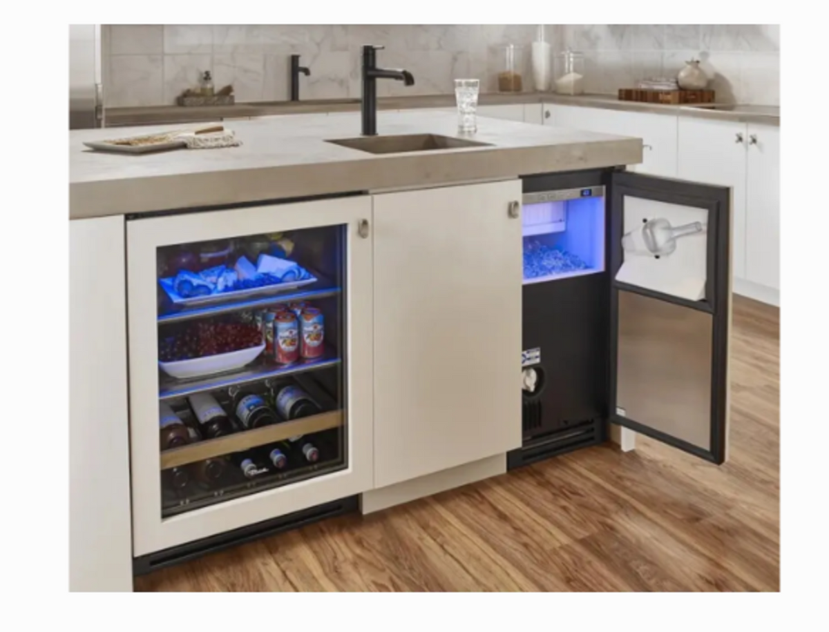 True-Stainless Glass - 2 Glass Shelves, 1 Wine & Floor Cradle- Hinge Right (R)