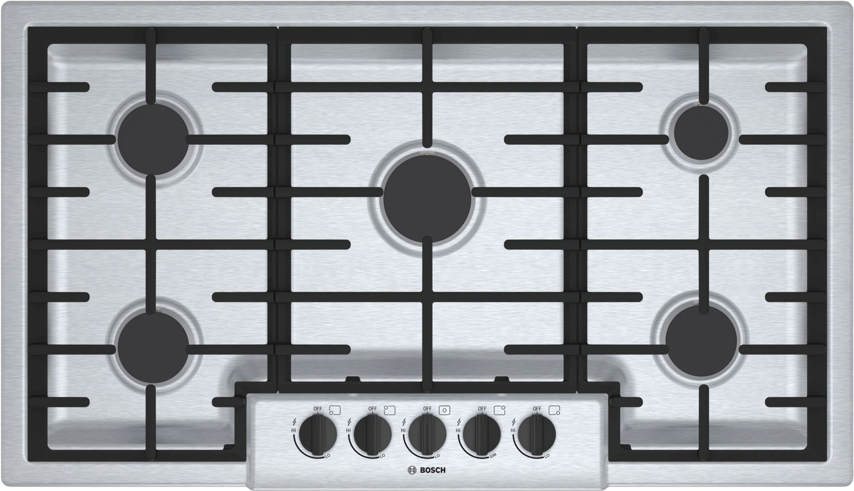 BOSCH - Plantilla de Gas, 5 quemadores, Serie 500, acero - 36" image 0