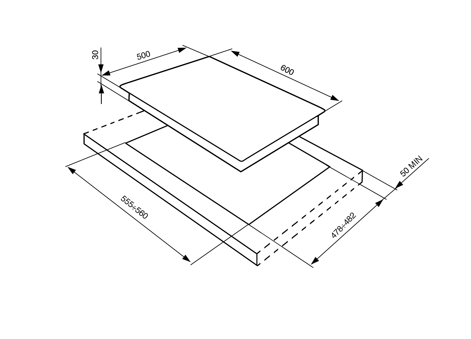 SMEG - Plantilla de Gas Canali Studio - 60 cm image 1