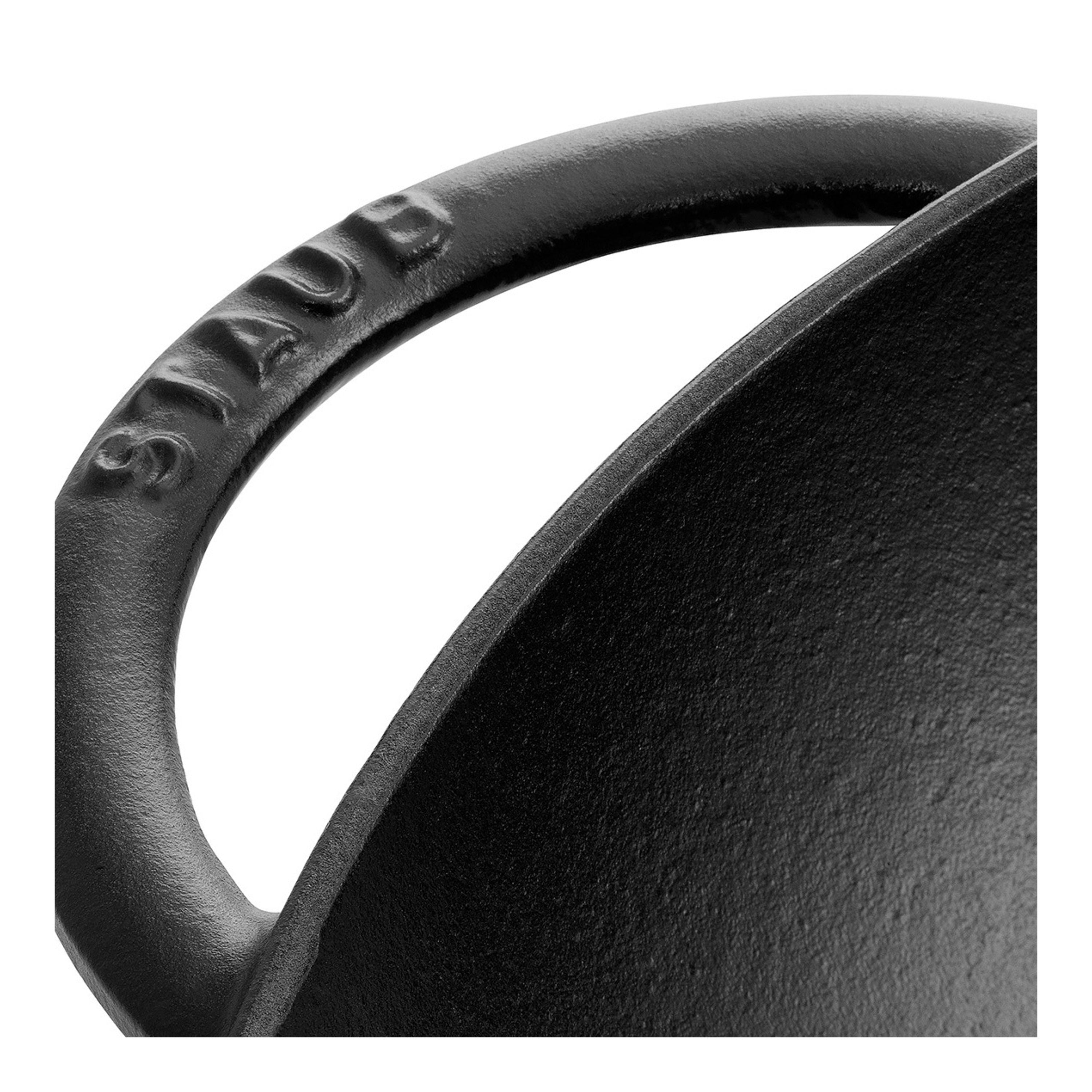 STAUB - Wok con Tapa de Vidrio de 37cm en Negro - Hierro Fundido Redondo image 2